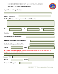 Vtf Grant Application Form - Colorado