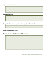 Vtf Grant Application Form - Colorado, Page 2