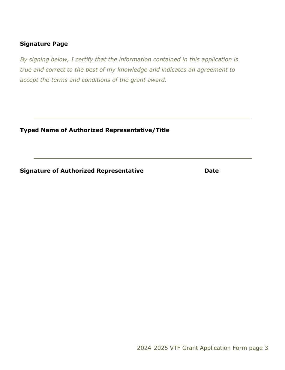 Vtf Grant Application Form - Colorado, Page 3