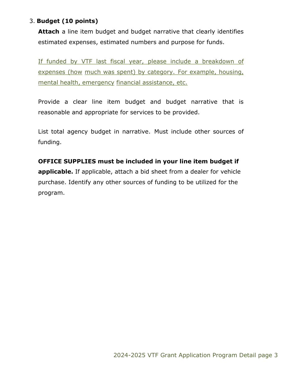 Vtf Grant Application Form - Colorado, Page 7