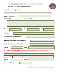 Document preview: Vtf Grant Application Form - Colorado, 2025