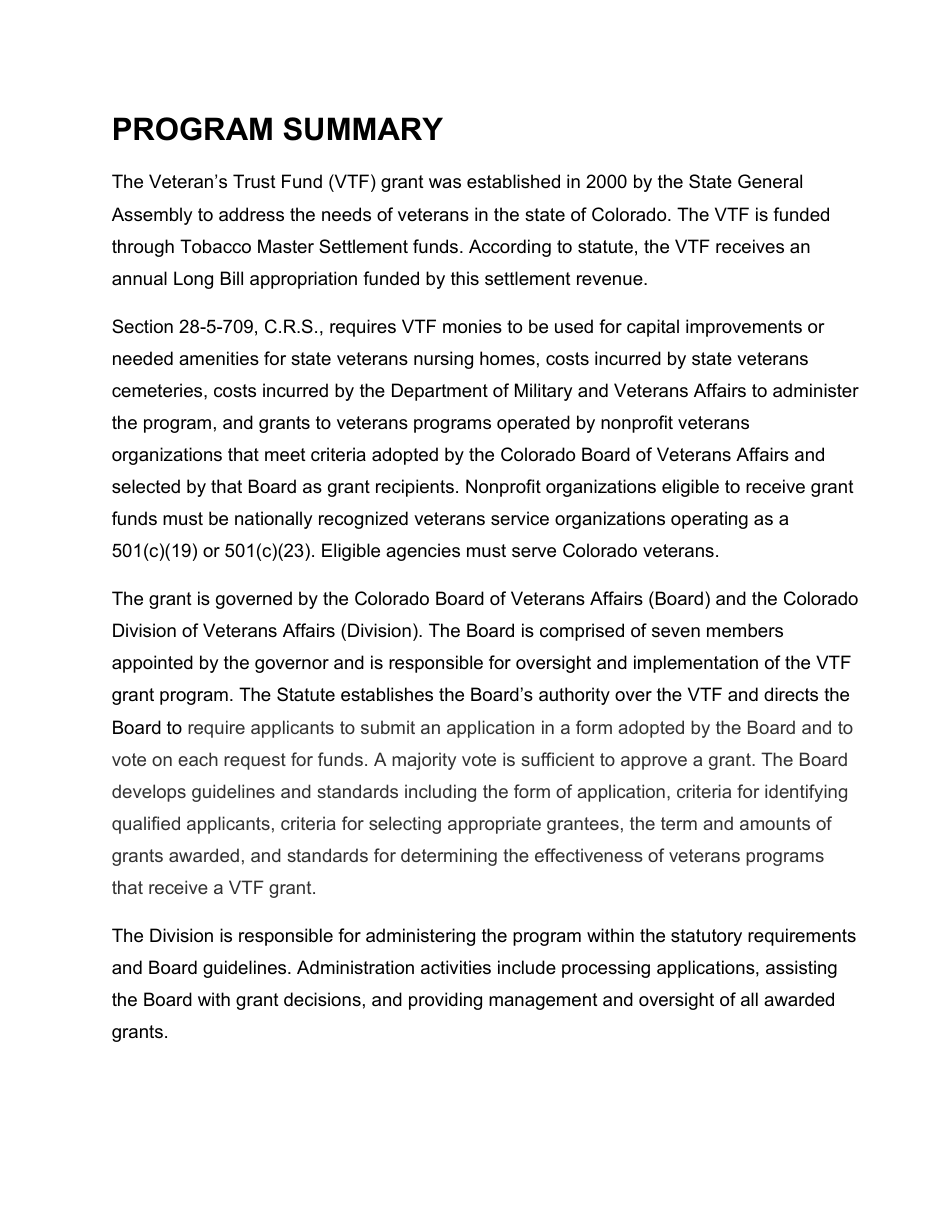 Vtf Vclc Grant Application Form - Colorado, Page 2