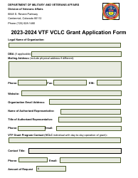 Vtf Vclc Grant Application Form - Colorado, Page 7