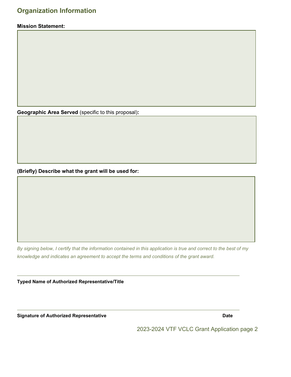Vtf Vclc Grant Application Form - Colorado, Page 8