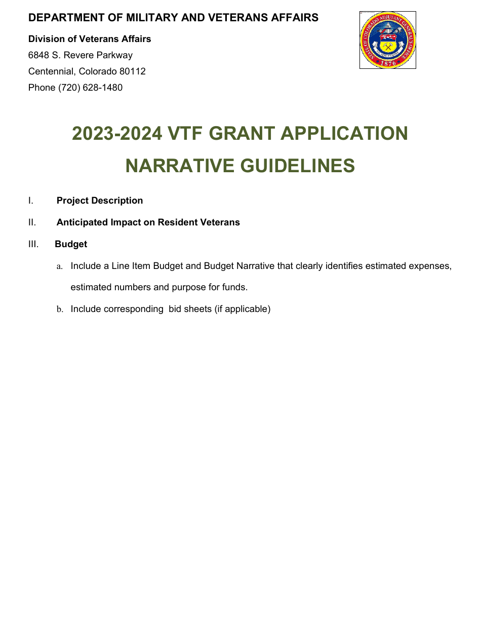Vtf Vclc Grant Application Form - Colorado, Page 9
