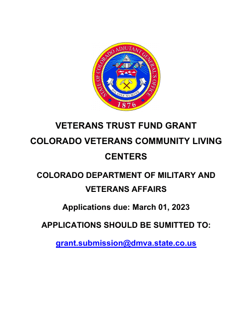 Vtf Vclc Grant Application Form - Colorado, 2024
