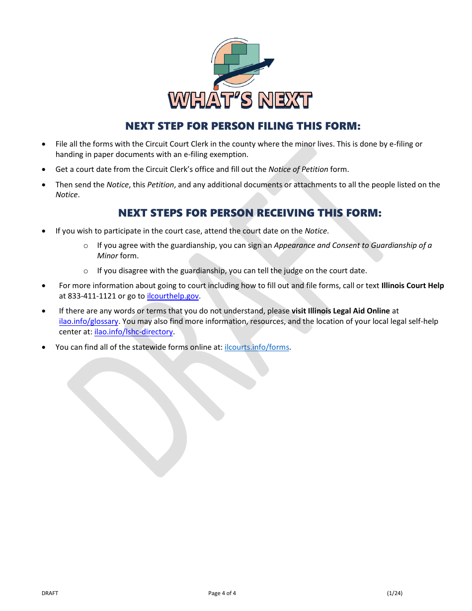 Petition for Plenary Guardianship of a Minor (Person Only) - Draft - Illinois, Page 4