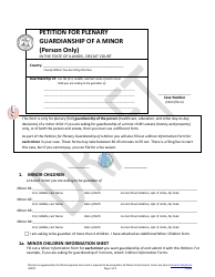 Document preview: Petition for Plenary Guardianship of a Minor (Person Only) - Draft - Illinois