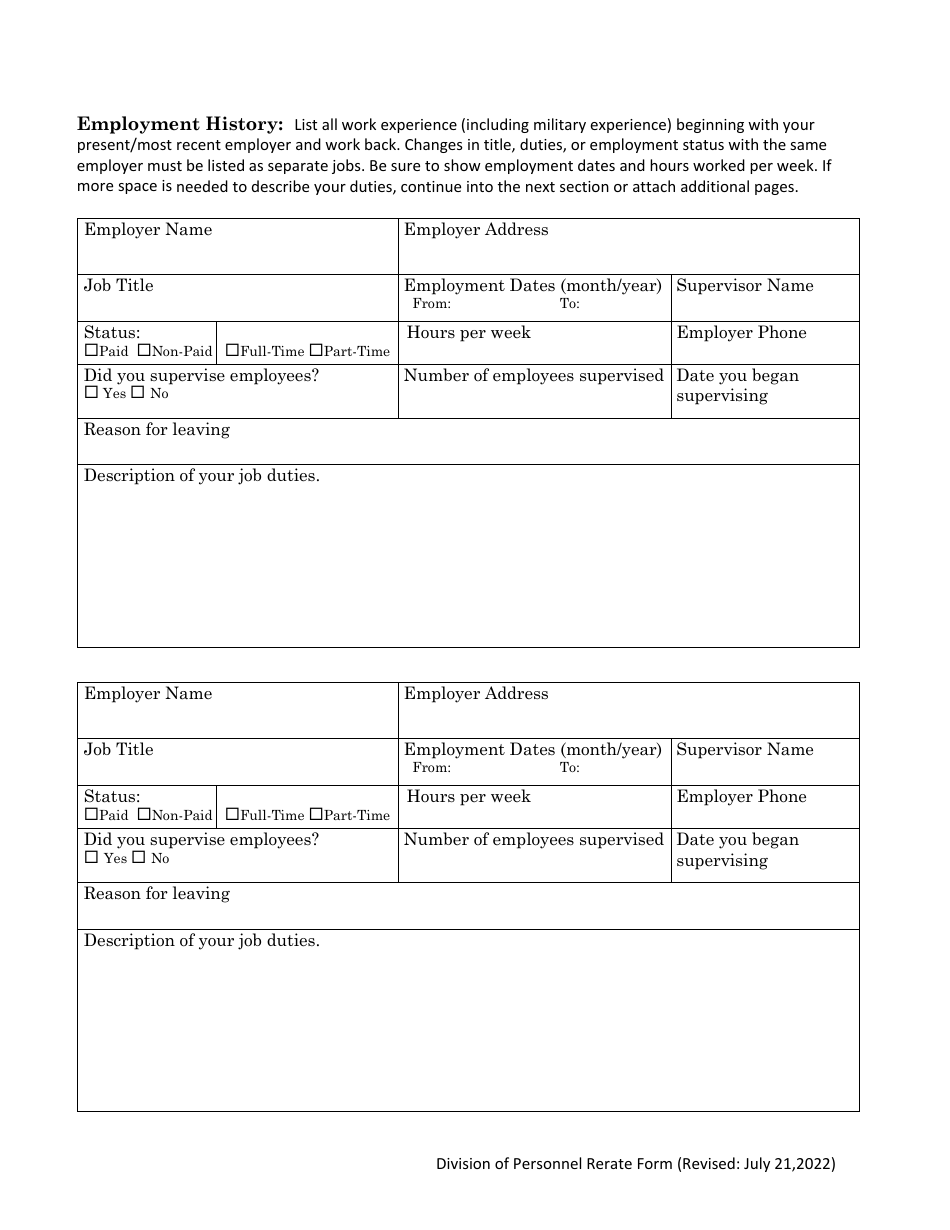 Rerate Request Form - West Virginia, Page 4