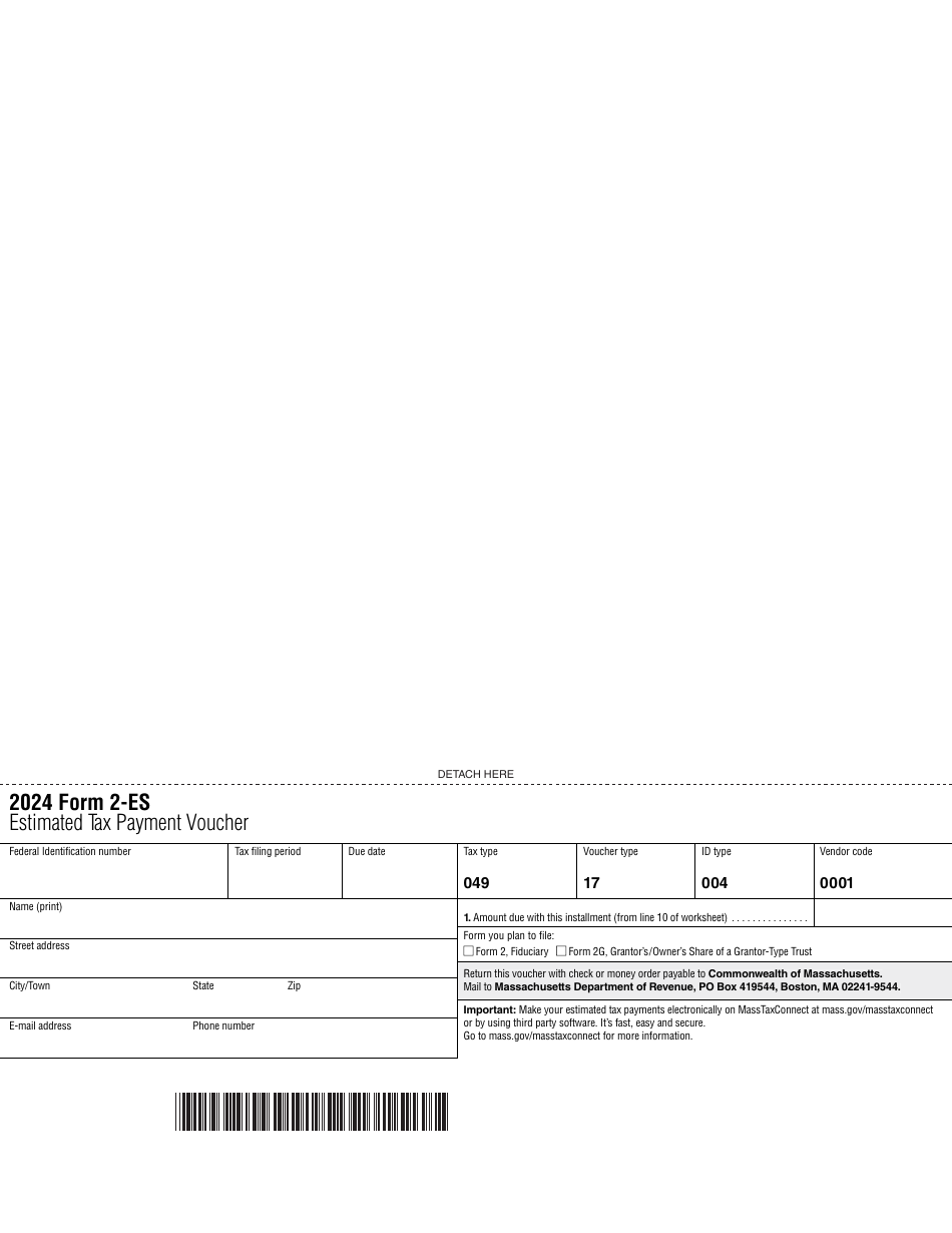 Form 2ES Download Printable PDF or Fill Online Estimated Tax Payment