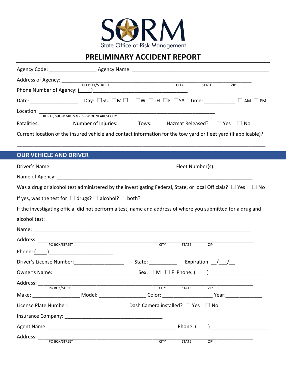 Texas Preliminary Accident Report Fill Out Sign Online And Download Texas Preliminary Accident Report Fill Out Sign Online And Download