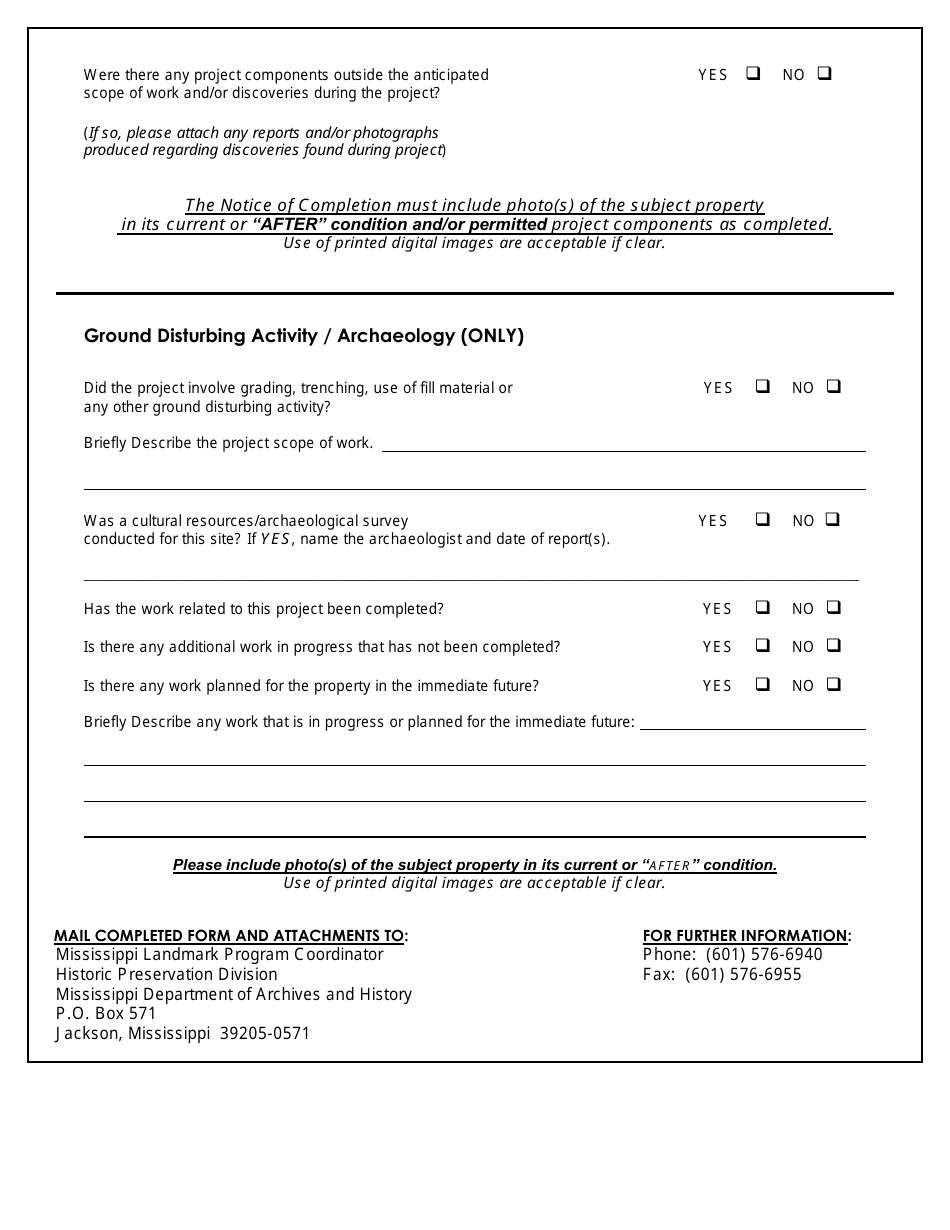 Notice of Completion for Permitted Projects - Mississippi, Page 2