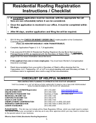 Residential Roofing Registration Application - Arkansas, Page 3