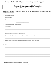 Residential Roofing Registration Application - Arkansas, Page 7