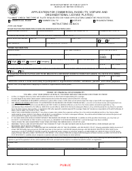 Form BMV4814 Application for Commercial Radio/Tv, Voiture and Organizational License Plate(S) - Ohio