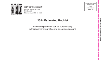 Document preview: Form M-1040ES Declaration of Estimated Income Tax Form - City of Muskegon, Michigan, 2024
