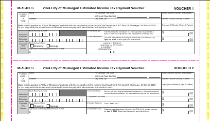 Form M-1040ES Declaration of Estimated Income Tax Form - City of Muskegon, Michigan, Page 3