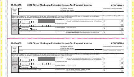 Form M-1040ES Declaration of Estimated Income Tax Form - City of Muskegon, Michigan, Page 5
