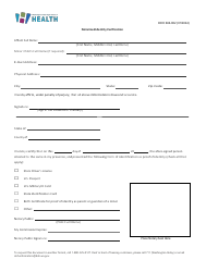 Document preview: Form DOH604-002 Notarized Identity Verification - Washington