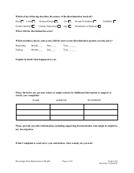Form 1361 Civil Rights Complaint Form - Mississippi, Page 2