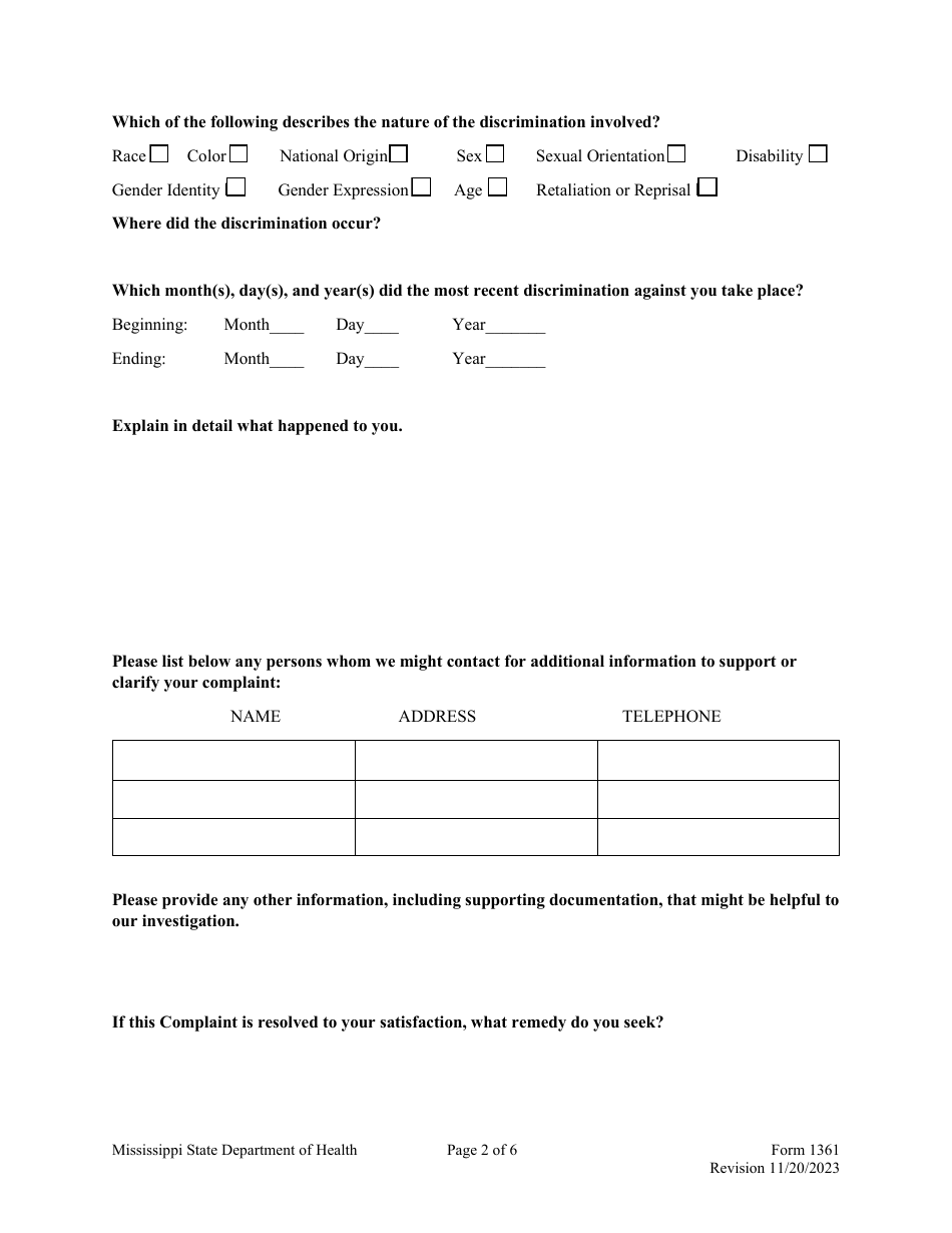 Form 1361 Fill Out Sign Online And Download Fillable PDF