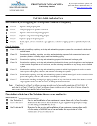 Application for Gas Operator Licence, Gas Technician Licence and Oil Burner Technician License - Nova Scotia, Canada, Page 2