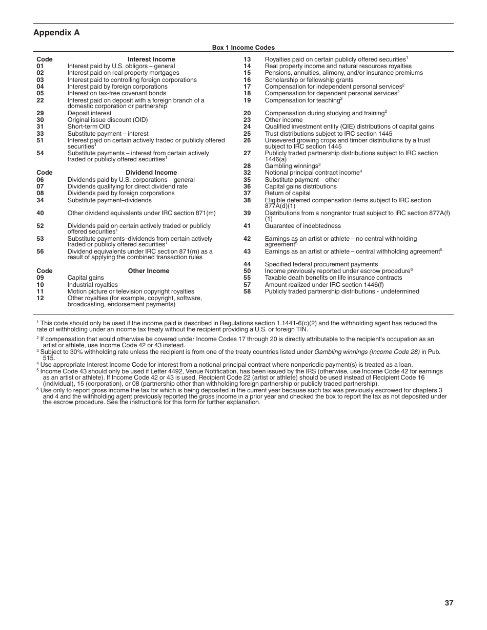 Instructions for IRS Form 1042-S Foreign Persons U.S. Source Income Subject to Withholding, Page 37