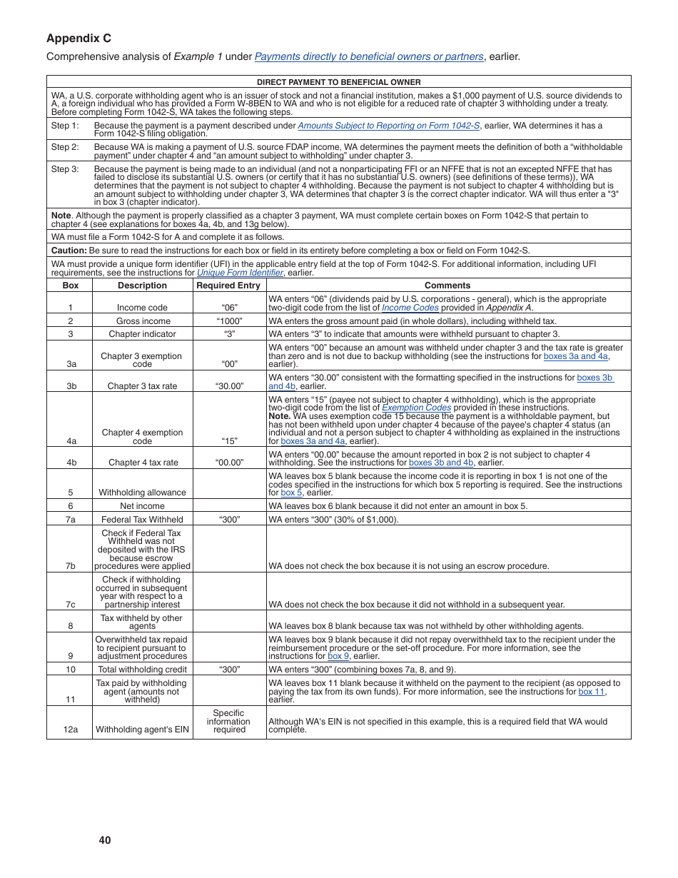 Instructions for IRS Form 1042-S Foreign Persons U.S. Source Income Subject to Withholding, Page 40