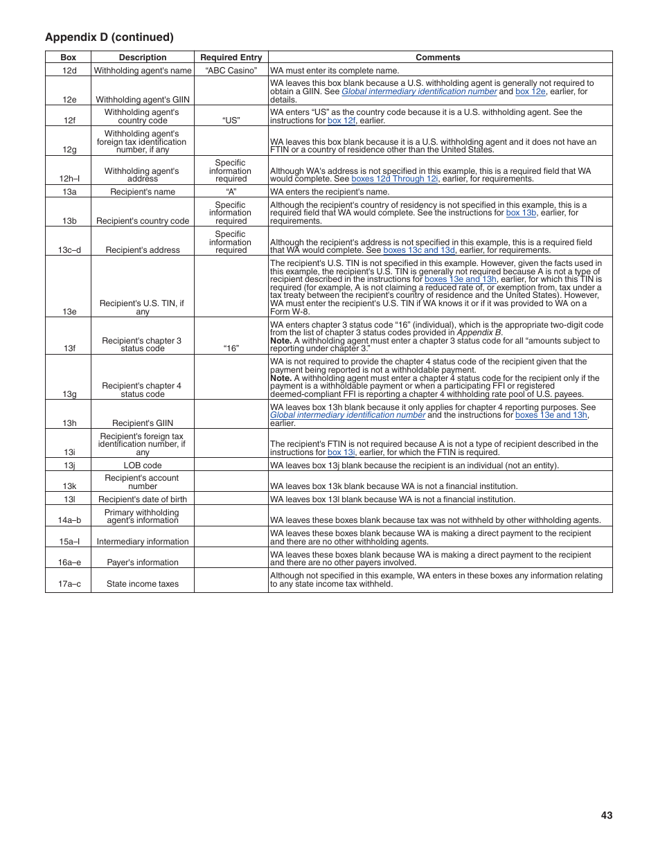 Instructions for IRS Form 1042-S Foreign Persons U.S. Source Income Subject to Withholding, Page 43