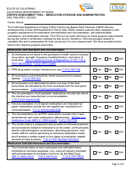 Document preview: Form CDA7002 Center Assessment Tool - Medication Storage and Administration - California