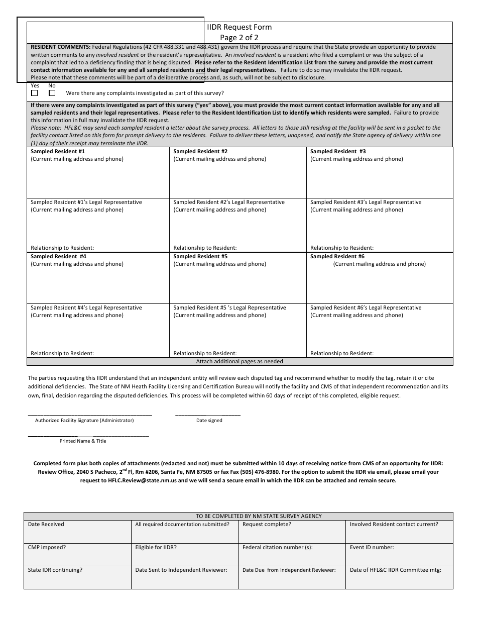 Independent Informal Dispute Resolution (Iidr) Request - New Mexico, Page 2