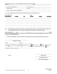 Form 11 Uniform Certificate of Authority Application (Ucaa) - Biographical Affidavit, Page 8