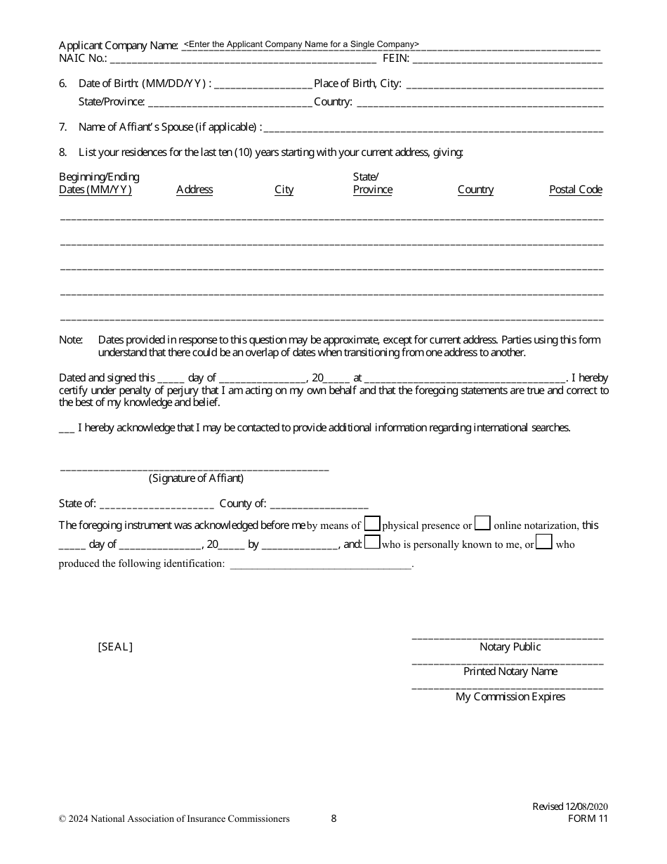 Form 11 Download Fillable PDF or Fill Online Uniform Certificate of ...