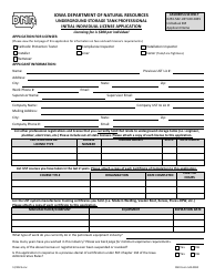 DNR Form 542-0090 Underground Storage Tank Professional Initial Individual License Application - Iowa