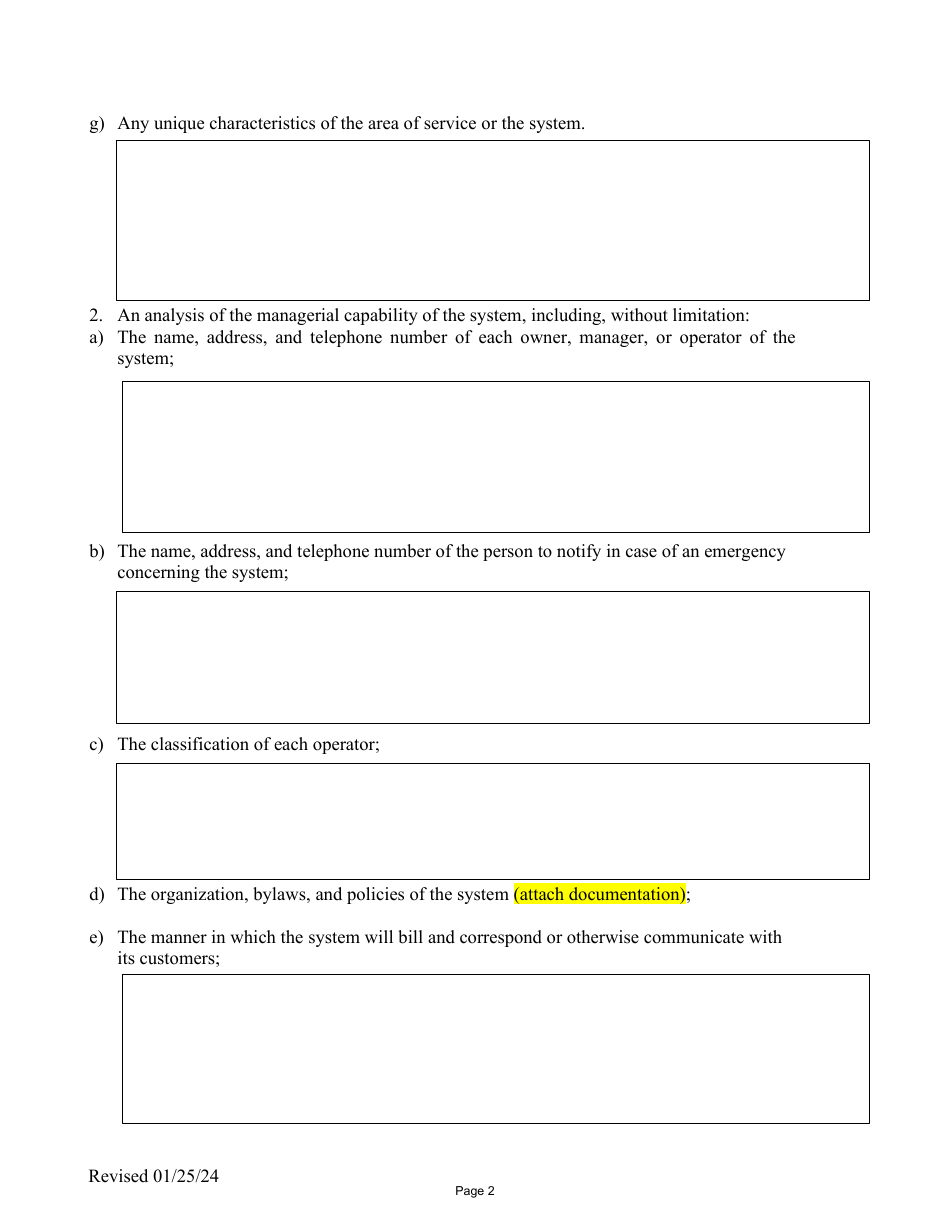 Plan to Operate a Community and Non-transient Non-community Public Water System - Nevada, Page 2