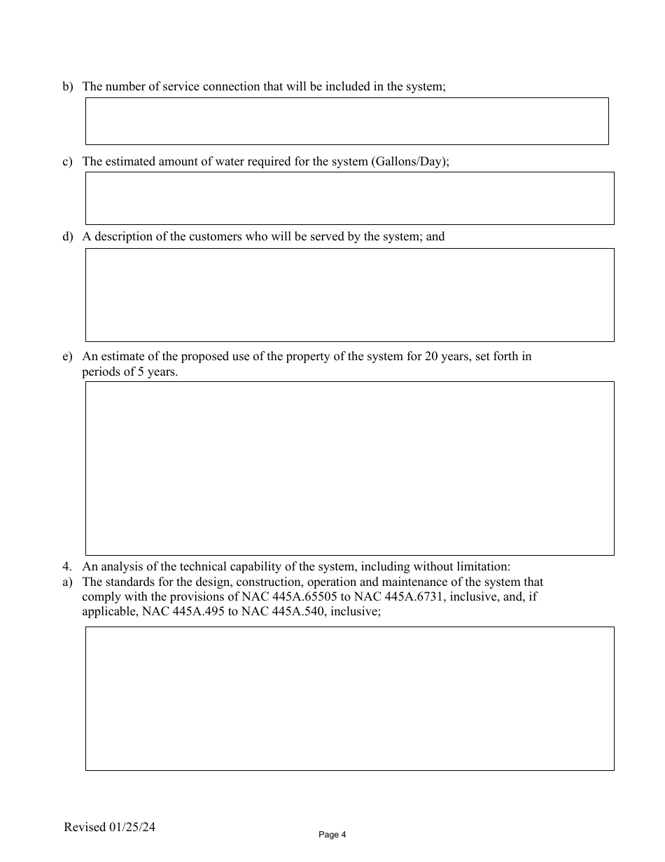 Plan to Operate a Community and Non-transient Non-community Public Water System - Nevada, Page 4