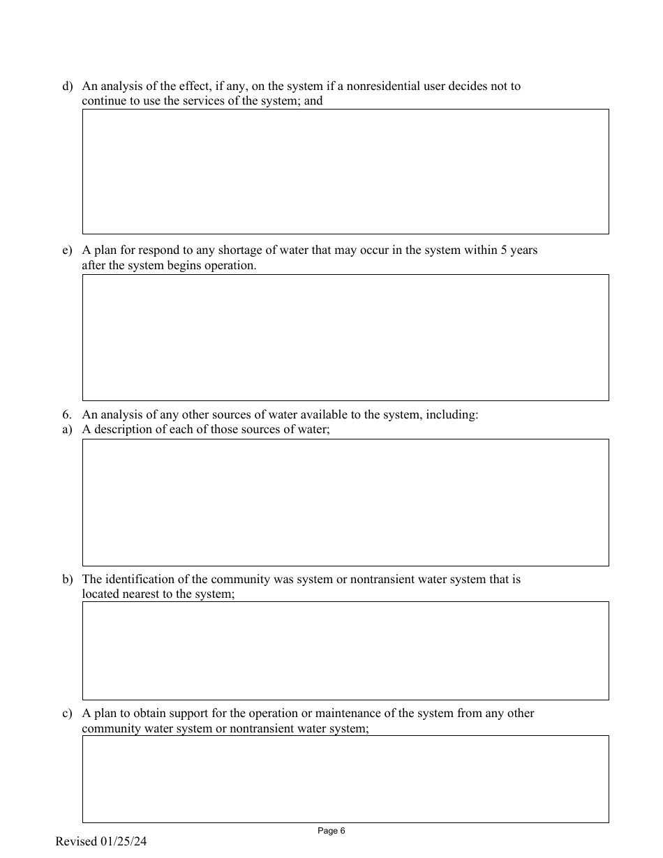 Plan to Operate a Community and Non-transient Non-community Public Water System - Nevada, Page 6