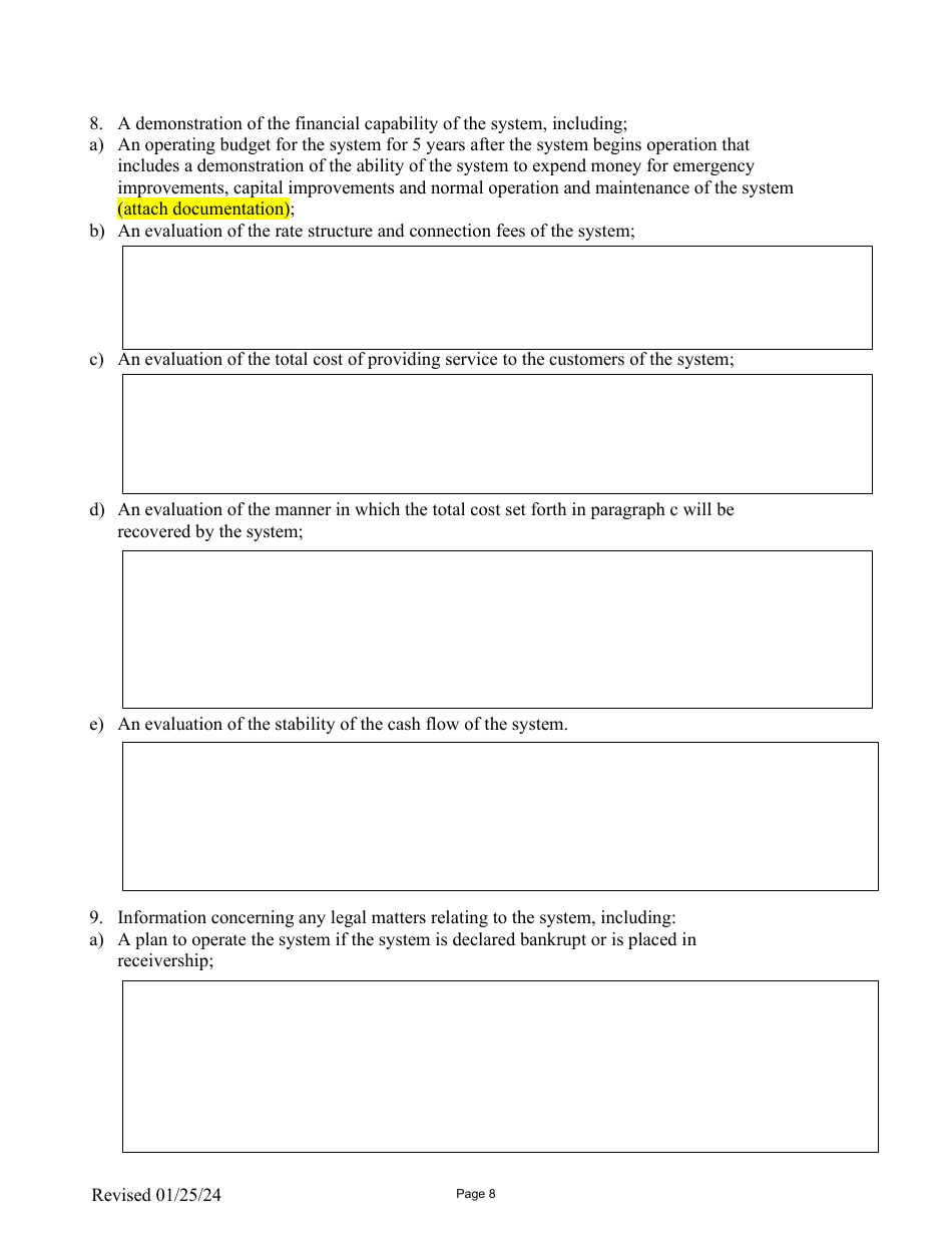 Plan to Operate a Community and Non-transient Non-community Public Water System - Nevada, Page 8