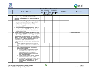Project Summary and Checklist - One and Two Family - Addition - Green Building Program - City of Dallas, Texas, Page 4