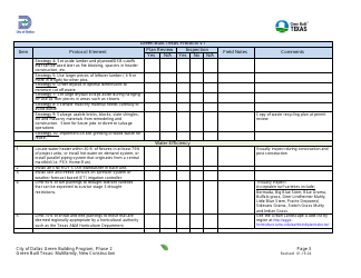 Project Summary and Checklist - Multifamily - New Construction - Green Building Program - City of Dallas, Texas, Page 3