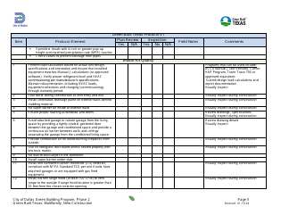 Project Summary and Checklist - Multifamily - New Construction - Green Building Program - City of Dallas, Texas, Page 5