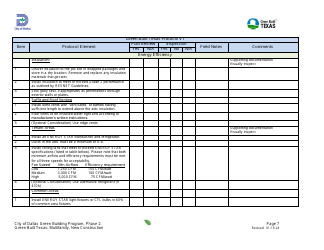 Project Summary and Checklist - Multifamily - New Construction - Green Building Program - City of Dallas, Texas, Page 7
