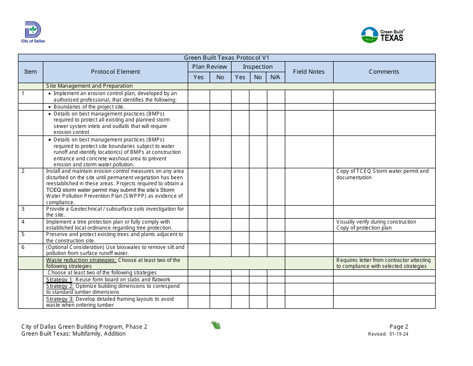 City of Dallas, Texas Project Summary and Checklist - Multifamily ...