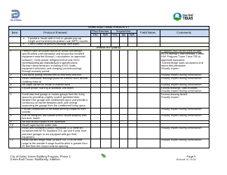 Project Summary and Checklist - Multifamily - Addition - Green Building Program - City of Dallas, Texas, Page 5