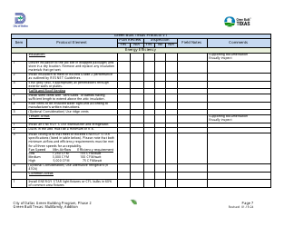 Project Summary and Checklist - Multifamily - Addition - Green Building Program - City of Dallas, Texas, Page 7