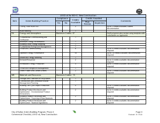 Leed V4 for BD+c: Commercial Checklist - New Construction - City of Dallas, Texas, Page 3