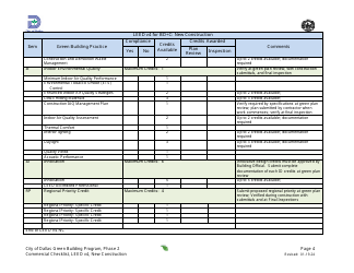 Leed V4 for BD+c: Commercial Checklist - New Construction - City of Dallas, Texas, Page 4