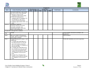 Chapter 61 Project Summary and Checklist - New Construction - Green Building Program - City of Dallas, Texas, Page 6