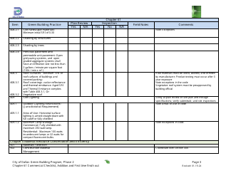 Chapter 61 Project Summary and Checklist - Addition and First Time Finish out - Green Building Program - City of Dallas, Texas, Page 3