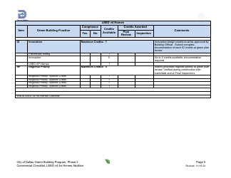 Leed V4 for Homes, Residential Project Summary and Checklist - One and Two Family - Addition - Green Building Program - City of Dallas, Texas, Page 5